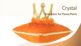  Presentation with crown - Slides enhanced with daimond - orange royal velvet pillow background and a cream colored foreground