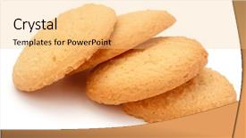  Presentation with cookies - Audience pleasing PPT theme consisting of dainty - short pastry cookies isolated backdrop and a yellow colored foreground
