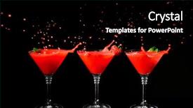  Presentation with strawberry - Theme having daiquiri with splash on black background and a black colored foreground