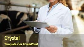  Presentation with professional data - Audience pleasing slide deck consisting of dairy cows and cattlefarm development backdrop and a tawny brown colored foreground