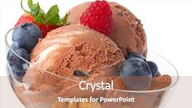  Presentation with ice cream - Audience pleasing theme consisting of dairy desserts - extreme close-up image of ice backdrop and a coral colored foreground