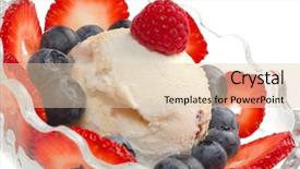  Presentation with dairy desserts - PPT layouts featuring dairy desserts - extreme close-up image of ice background and a  colored foreground