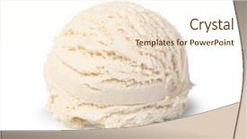  Presentation with dairy desserts - Slide set having dairy desserts - ice cream ball isolated background and a cream colored foreground