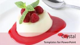  Presentation with sauce - Slide set consisting of dairy desserts - panna cotta with raspberry sauce background and a red colored foreground