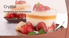  Presentation with dairy desserts - Slide set with dairy desserts - strawberry tirumisu background and a lemonade colored foreground