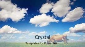  Presentation with dairy cow - Audience pleasing slide deck consisting of dairy farm - cow on green grass backdrop and a light blue colored foreground