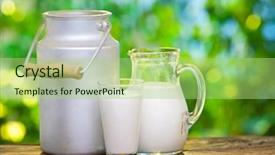  Presentation with dairy farm - PPT layouts enhanced with dairy farm - milk in various dishes background and a mint green colored foreground