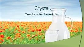  Presentation with milk dairy - Presentation featuring dairy farm - pitcher glass of milk background and a sky blue colored foreground