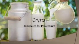  Presentation with milk dairy - Slides featuring dairy farm - pouring milk in the glass background and a light gray colored foreground