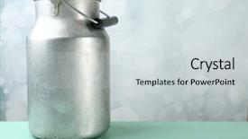  Presentation with dairy farm - Audience pleasing slide deck consisting of dairy farm - retro can for milk backdrop and a light gray colored foreground