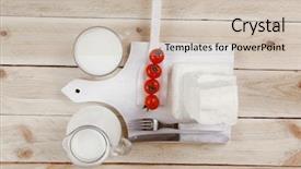  Presentation with white healthy food - Presentation theme with dairy food fresh white greek background and a soft green colored foreground