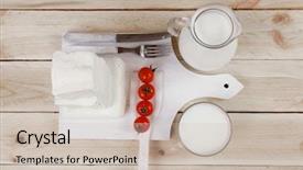  Presentation with white healthy food - Cool new PPT theme with dairy food fresh white greek backdrop and a soft green colored foreground