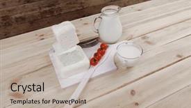  Presentation with white healthy food - Cool new slides with dairy food fresh white greek backdrop and a  colored foreground
