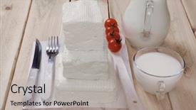  Presentation with white healthy food - PPT theme having dairy food fresh white greek background and a  colored foreground