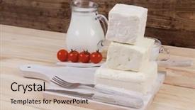  Presentation with dairy goat - PPT layouts consisting of dairy food fresh white greek background and a  colored foreground