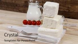  Presentation with dairy goat - Amazing slide set having dairy food fresh white greek backdrop and a soft green colored foreground