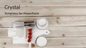  Presentation with white healthy food - Slide set enhanced with dairy food fresh white greek background and a  colored foreground