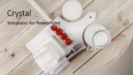  Presentation with white healthy food - Cool new slides with dairy food fresh white greek backdrop and a soft green colored foreground