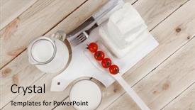  Presentation with white healthy food - Slide set consisting of dairy food fresh white greek background and a soft green colored foreground