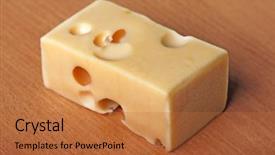  Presentation with snack food - Cool new PPT theme with dairy food snack product swiss hole cheese portion backdrop and a red colored foreground