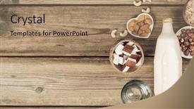  Presentation with milk dairy - PPT layouts featuring dairy free milk substitute drink background and a coral colored foreground