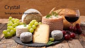  Presentation with dairy goat - Presentation theme consisting of dairy goat - assorted of cheese and wine background and a red colored foreground