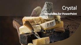  Presentation with cheese - Colorful PPT layouts enhanced with dairy goat - assortment of different cheese types backdrop and a tawny brown colored foreground