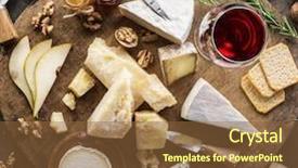  Presentation with dairy goat - PPT theme having dairy goat - cheese platter with different cheeses background and a tawny brown colored foreground