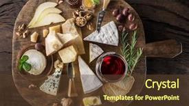  Presentation with dairy goat - PPT theme having dairy goat - cheese platter with organic cheeses background and a tawny brown colored foreground