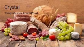  Presentation with dairy goat - Amazing presentation having dairy goat - cheese salami and bread backdrop and a coral colored foreground