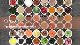  Presentation with ageing - Presentation consisting of dairy high in antioxidant background and a coral colored foreground