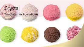  Presentation with ice cream - Amazing slide set having creamy - ice cream ball isolated backdrop and a lemonade colored foreground