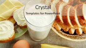  Presentation with dairy - Presentation design having dairy produce foodstuffs shot background and a  colored foreground
