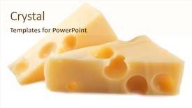  Presentation with dairy - Slides featuring dairy producers - two piece cheese on white background and a  colored foreground