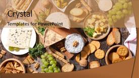  Presentation with dairy goat - Slide deck enhanced with dairy product and appetizer background and a coral colored foreground