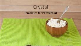  Presentation with dairy - Slide set enhanced with dairy-product-cottage-cheese background and a coral colored foreground