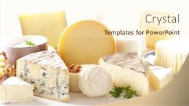  Presentation with white cheese - Beautiful slides featuring dairy-product-french-cheese backdrop and a cream colored foreground