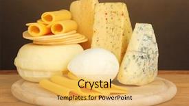  Presentation with cheese - PPT theme consisting of dairy products - various types of cheese background and a yellow colored foreground