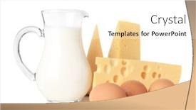  Presentation with dairy products - Audience pleasing presentation theme consisting of dairy products and eggs on white background backdrop and a white colored foreground
