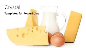  Presentation with dairy products - Slides consisting of dairy products and eggs on white background background and a white colored foreground