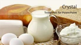  Presentation with dairy products - Colorful PPT theme enhanced with dairy products and fresh eggs backdrop and a lemonade colored foreground