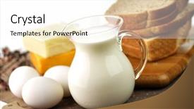  Presentation with dairy products - PPT theme with dairy products and fresh eggs background and a white colored foreground