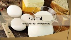  Presentation with milk dairy products - Presentation enhanced with cheese milk - dairy products and fresh eggs background and a lemonade colored foreground