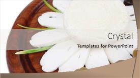  Presentation with feta cheese - Slide deck with dairy-products-feta-white-cheese background and a sky blue colored foreground