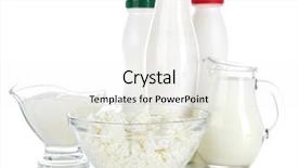  Presentation with dairy products - Cool new presentation theme with dairy products isolated on white backdrop and a sky blue colored foreground