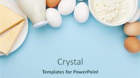  Presentation with milk dairy products - Slides enhanced with dairy-products-milk-cottage-cheese background and a sky blue colored foreground