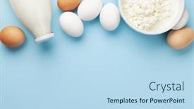  Presentation with milk dairy products - Slide deck consisting of dairy-products-milk-cottage-cheese background and a sky blue colored foreground