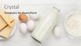  Presentation with milk dairy products - Theme having dairy-products-milk-cottage-cheese background and a sky blue colored foreground