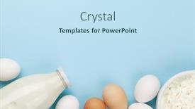  Presentation with milk dairy products - Amazing PPT theme having dairy-products-milk-cottage-cheese backdrop and a sky blue colored foreground