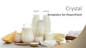  Presentation with dairy - Amazing slide set having dairy-products-on-kitchen-table backdrop and a white colored foreground